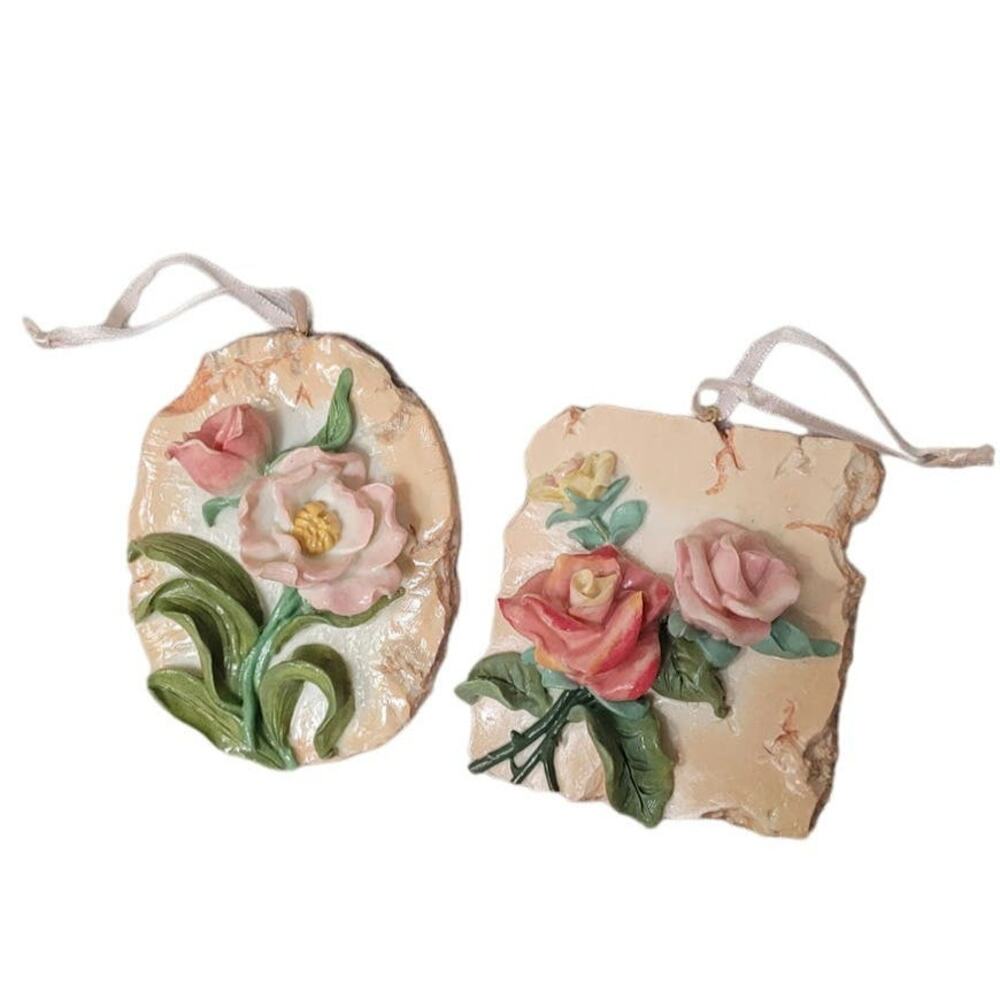 Set 2 House of Lloyd Pink Flower Wall Hanging Timeless Glory Acrylic